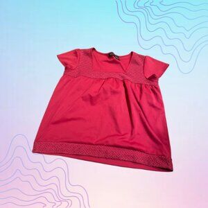 RQT Fuchsia Lace Trim Square Neck Blouse